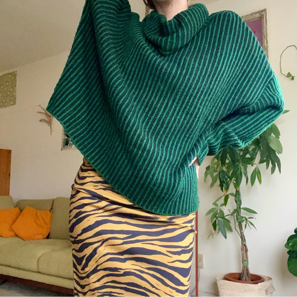 Zara Emerald Green Ribbed Sweater
